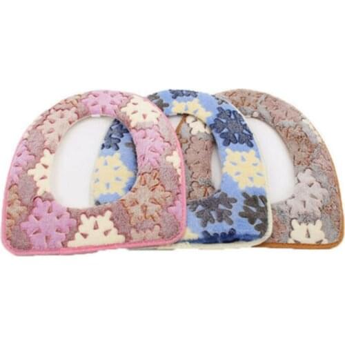 Snowflake Toilet Seat Cover Washable Soft Coral Fleece Mat Cover Warmer U Shape Pad Cushion Cover Snowflake Bathroom Toilet Seat