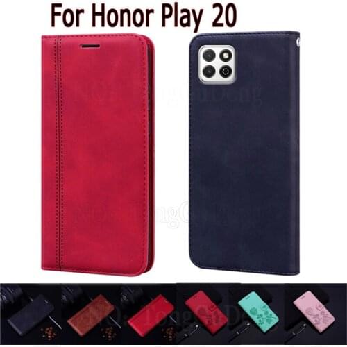 Flip Cover For Honor Play 20 Case Phone Shell Etui Funda On Honor KOZ-AL00 Play20 Case Wallet Leather Book Magnetic Card Hoesje