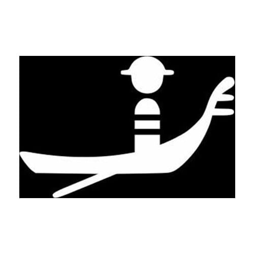 Black/Sliver Venetian Boat Vinyl Car Body Decal Rear Windshield Decal Waterproof Window Trunk Decor S983