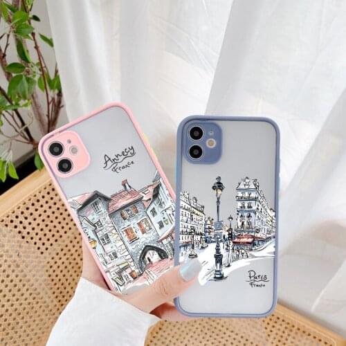 Travelling world travel Street painting Color Phone Case For Iphone X XS MAX XR 6S 7 8 PLUS SE2020 11 12 Pro Max Back Hard Cover