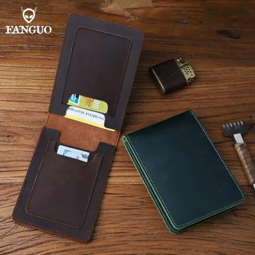 Handmade Car Auto Documents Holder Genuine Leather Credit Card Slots Retro Driver License Bag Card Wallet