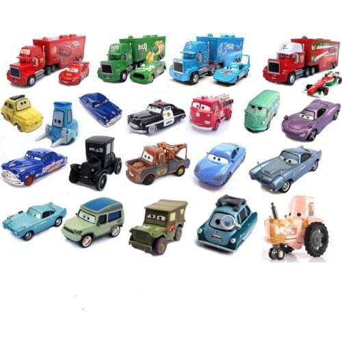 Disney Pixar Cars Toy Lightning Mcqueen The King Mack Uncle Truck 1:55 Diecast Metal Car Toys For Children Birthday Gift