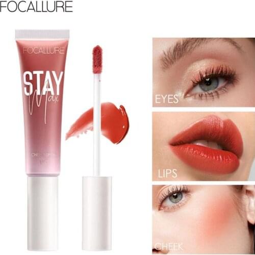 FOCALLURE Moisturizing Lip Gloss Liquid Blush Enhance Complexion Multifunctional Long Lasting Non-stick Lipstick Lip Tint TSLM1