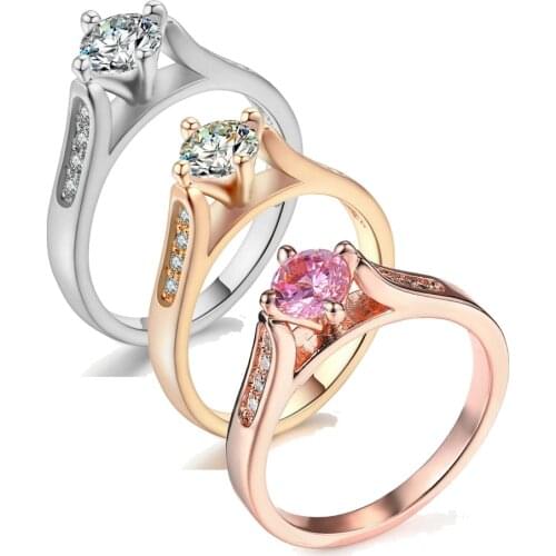 Double Fair Classic Wedding Ring For Women Multicolor Optional AAA+ Cubic Zirconia Engagement Fashion Jewelry R064-M