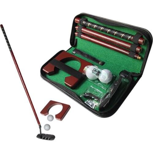Golf Putter Set Office Home Indoor Training Aids With Portable Travel Case Kit
