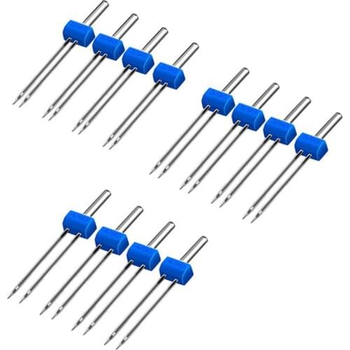 MIUSIE 24PCS/ Set Twin Needles Durable Double Twin with Box Multifuctional Fittings for Household Sewing Machine Mixed Size