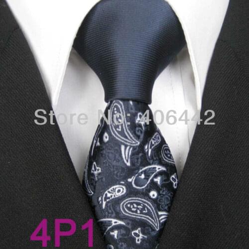 YIBEI Coachella ties Mens SKINNY Tie New Arrival Navy Knot Contrast Navy With Silver Florals Microfiber Necktie SLIM Tie