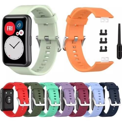 Soft Silicone strap for Huawei Watch Fit Original replacement strap with Watch protection case for Huawei Watch Fit band