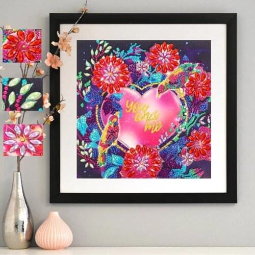 5D DIY Special Shaped Diamond Painting Flower Bird Cross Stitch Diamond Embroidery Kits Mosaic Home Decoration for Living Room