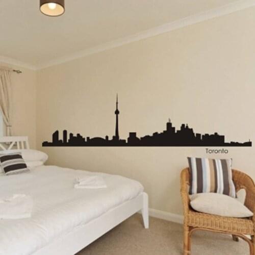 Toronto City Decal Wall Sticker Car Decal Vinyl Stickers Decor Mural Art Living Room Home Decoration Landmark Skyline Wall Decal