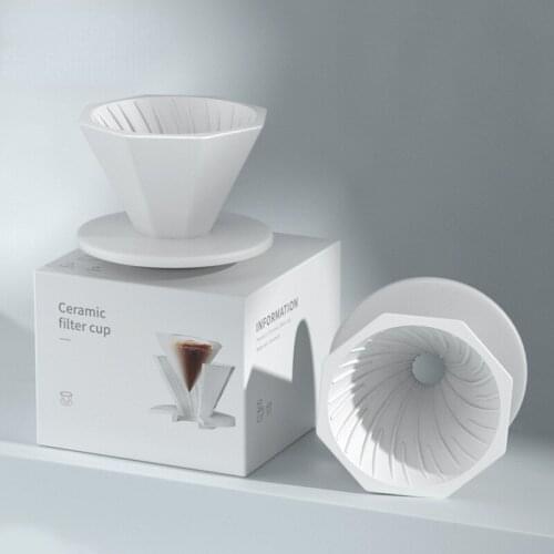 The new octagonal ceramic filter cup V60 thickened hand-made coffee filter cup drip coffee cup V01 02 coffee tools
