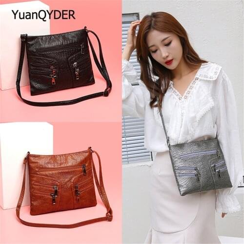 2021 New Luxury Designer Ladies Shoulder Bag High Quality PU Leather Women Messenger Bags Multi Zipper Design Women' Wallet Sac