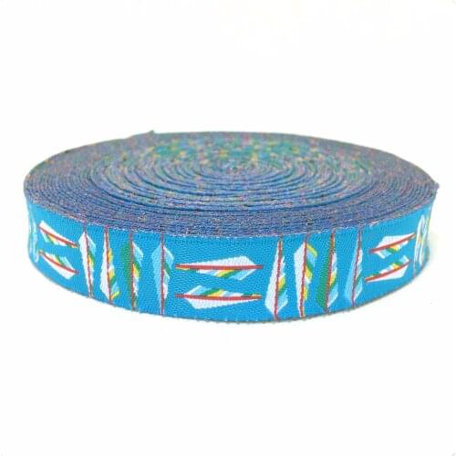 NEW wholesale 5/8" 16mm 10yards/sets 100% Polyester Woven Jacquard Ribbon Colorful Blue feather HANDMADE lace KTZD15102215