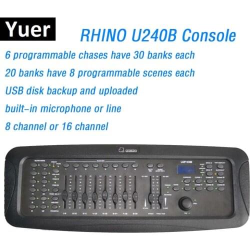 Factory Sales New RHINO 240B DMX Controller Stage Lighting DJ Equipment DMX Console Perfect For LED Par Moving Head Lights