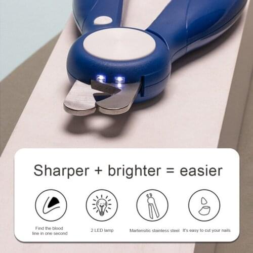 Pet LED Light-emitting Nail Clippers Manicure Sharpener Dog Nail Scissors Cat Nail Cutter For Pets Grooming Prosucts Supplies