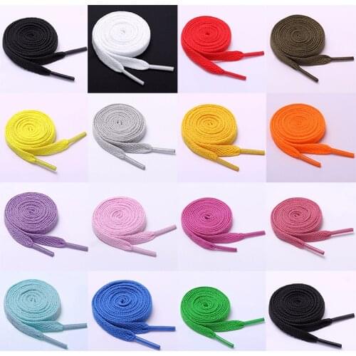 1 Pair 120cm Sport Sneakers Shoelaces Candy Color Shoe Strings Durable Shoe Laces Polyester Shoelace 8mm Wide of Flat Shoe Laces