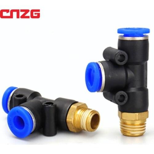 Pneumatic connector 4mm-12mm Hose OD 1/8" 1/4" 3/8" 1/2" Male Thread Pneumatic Tube Elbow Connector Tube Air Push In Fitting