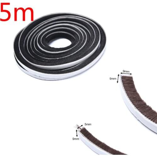 5Meters Brush Strip Self Adhesive Door Window Sealing Strip Home Door Window Sound Insulation Wind-proof Strip Gasket