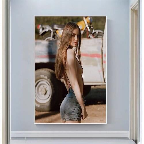 Ali Michael Sexy Model Pretty Girl Swimsuit Pose Wall Silk Cloth HD Poster Art Home Decoration Gift