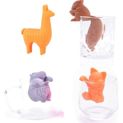 Tea Infuser Food Silicone Grade Alpaca Shape Tea Infuser Strainers Creative Filter Loose Silicone Diffuser Reusable Infuser