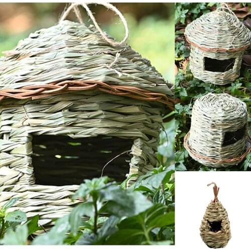 Hand-woven Birds Nest Natural Environmentally Cages Roosting Small Animals Hut Hanging House Decor Parrot Nest