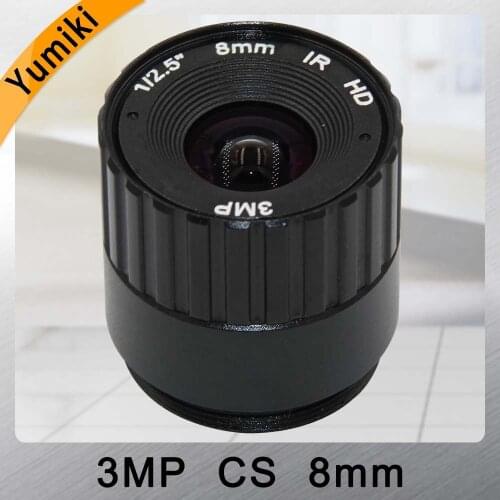 Yumiki 8MM 3MP CCTV Lens 1/2.5'' F1.4 CS Fixed IR 3.0 Megapixel CCTV Lens For IR 720P/1080P Security Camera