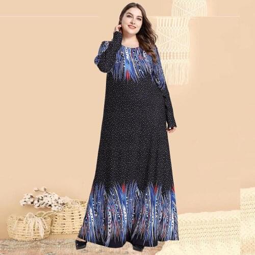 Women Abaya Dubai Moroccan Turkish Muslim Dress Bangladesh Kaftan Shiny Print Plus Size Islamic Clothing Long Sleeve Robe black