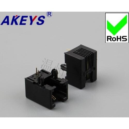 10PCS environmentally friendly and highly gold-plated RJ11 socket 95001-6P2C-90 -black telephone socket telephone socket