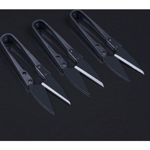 3PCS New Wire Embroidery Black Thread Cutter Carbon Steel U-shaped Scissors Sewing Snips