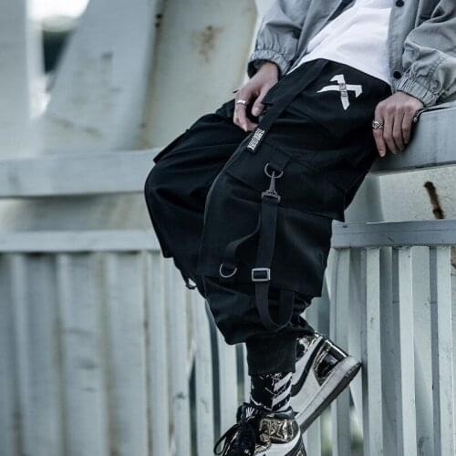 2021 Black Cargo Pants Men Hip Hop Autumn Harem Pant Streetwear Harajuku Jogger Sweatpant Cotton Trousers Male Pants
