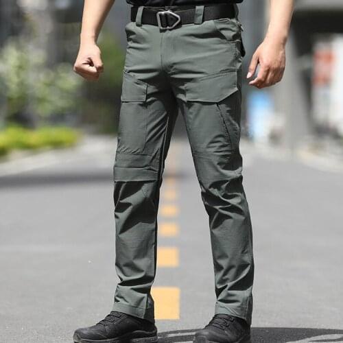 Outdoor Tactical Quick Drying Cargo Pants Men Combat Training Mountaineer Multi-pocket Trousers Male Casual Plus Size Trousers