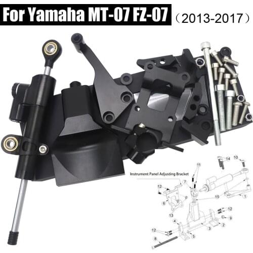 CNC Motorcycle Stabilizer Steering Damper Mounting Bracket Support Kit For Yamaha MT07 FZ07 MT-07 FZ-07 MT 07 2013-2017
