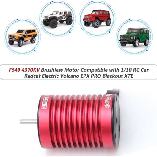 F540 Brushless Motor 4370KV RC Crawler Motor 4 Poles Compatible with 1/10 RC Car Redcat Electric Volcano EPX PRO Blackout XTE