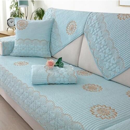 Cotton Sofa Cover for Sitting Room Modern Nordic Non-slip Four Seasons Cloth Art Cushion Cover Embroider Couch towel
