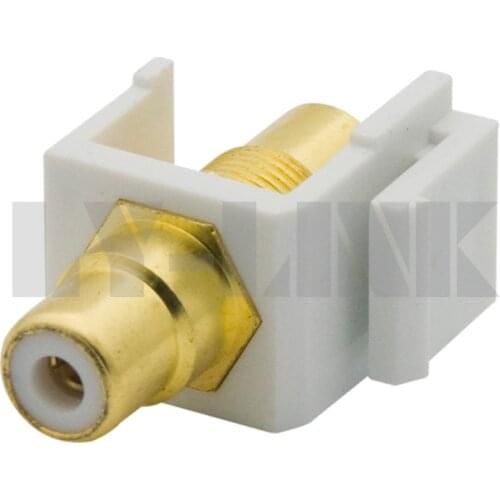 Keystone RCA audio connector with white color