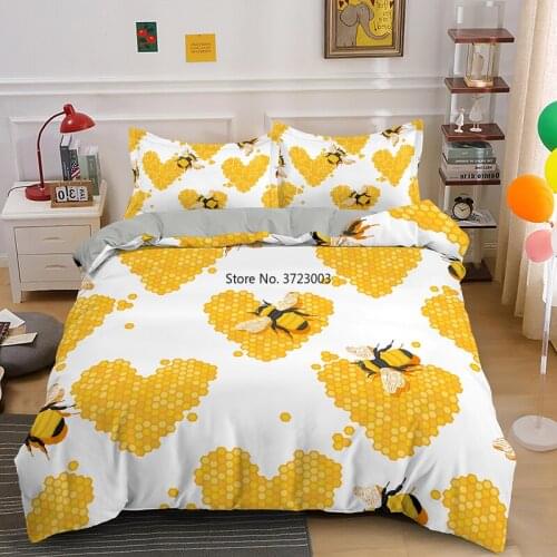 Cute Bee Dragonfly Digital Print Bedding Set 3D2/3 Children Adult Single Double King Queen Down Bedding Cover Pillowcase