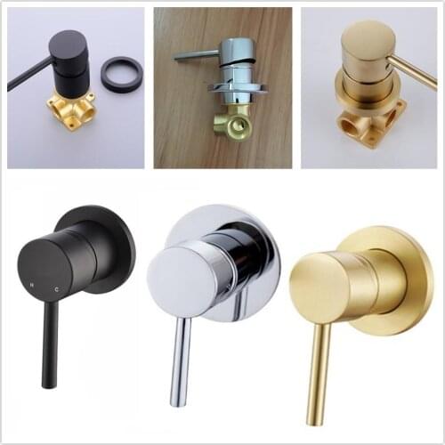 MTTUZK wall mounted 2 inlet 1 outlet water brass shower head mixer switch hot & cold mixing valve for wall mount Split faucet