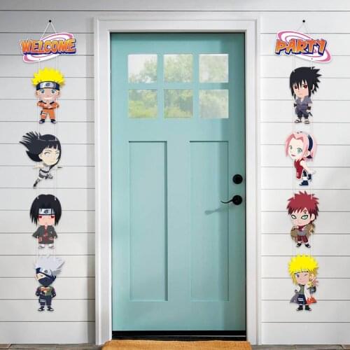 Leaf Village Cartoon Door Hanging Banner Welcome Adornment Birthday Decoration Baby Shower Manga Theme Party Supplies for Kids