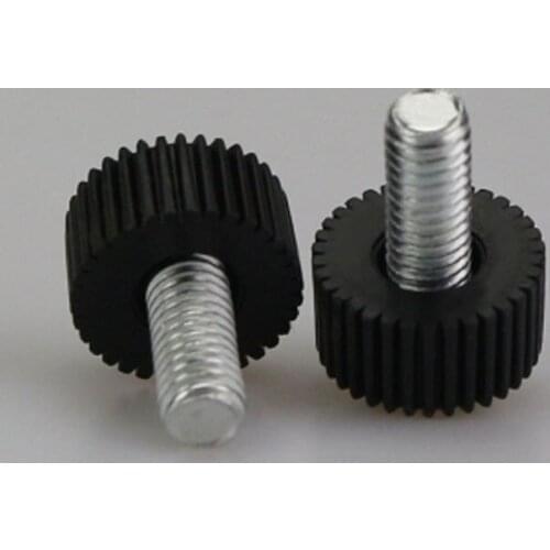 M5 Thumb Screw Round head Ruled Bakelite handle Screws Plastic Adjustable Cylinder Bolt Black