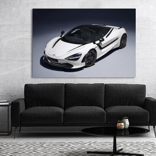 McLaren 720S Sport Car Supercar Vehicle White Car Picture Wall Art Canvas Paintings Posters and Prints for Living Room Decor