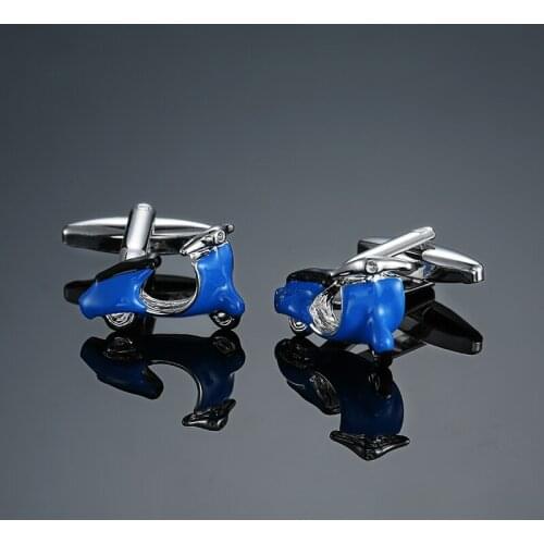 Fashion blue Motorbike Design Cufflinks High Quality Enamel Cuff links motorcycle style cufflinks for mens shirt cuff cufflink