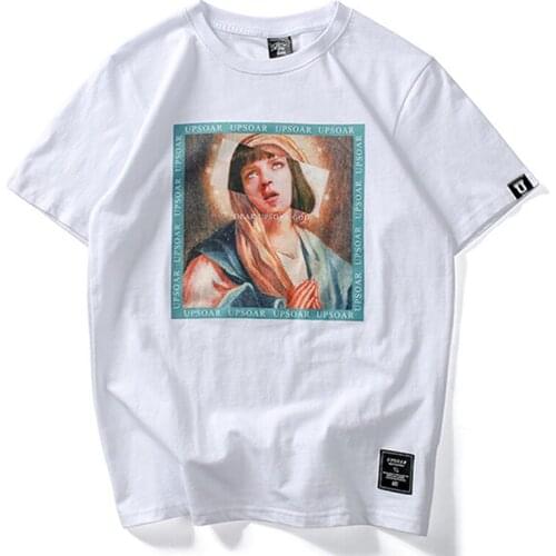 Men T-shirts Harajuku Streetwear Summer Tshirts Tops Tees Funny Print Short Sleeve Green Male Clothes Cotton HH218