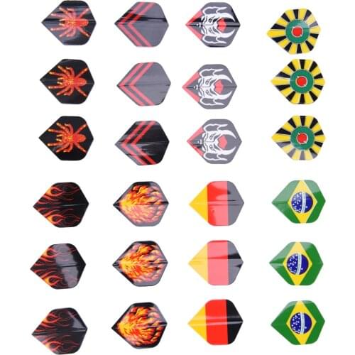 24PCS Popular Pattern Nice Darts Tail Flights Mixed Style For Professional Darts Tail Cool Outdoor Sports