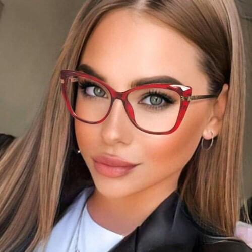 80065 TR90 Anti Blue Light Cat Eye Glasses Frame Spring Leg Optical Fashion Computer Eyeglasses for Men Women