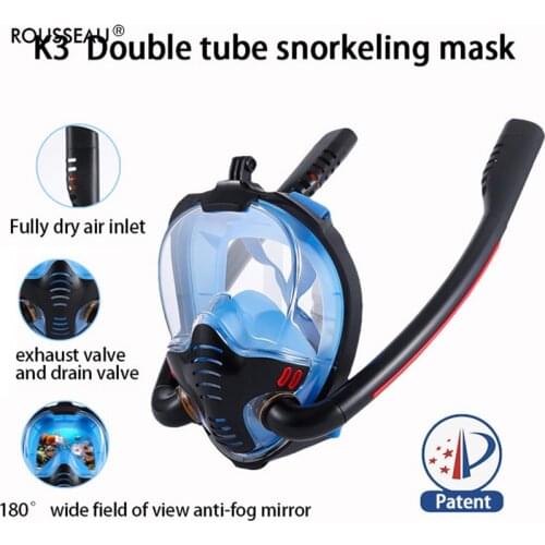 Full Face Scuba Snorkeling Mask Adults Kids Anti-fog Snorkeling Mask Underwater Diving Mask Swimming Anti Fog Snorkel Mask