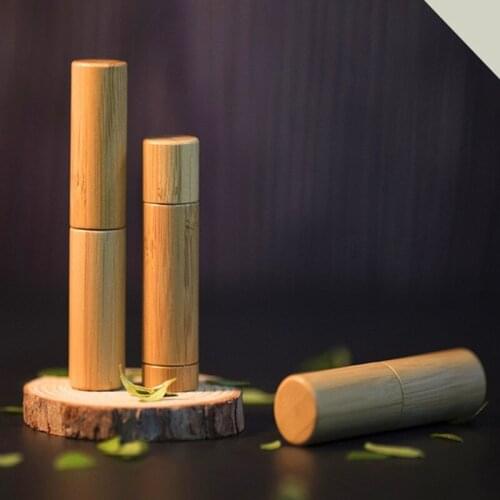 Empty Tube Container DIY Refillable Bottle Eco-friendly Bamboo Lipstick Tube Lip Gross Container Biodegradable Lipstick Bottle