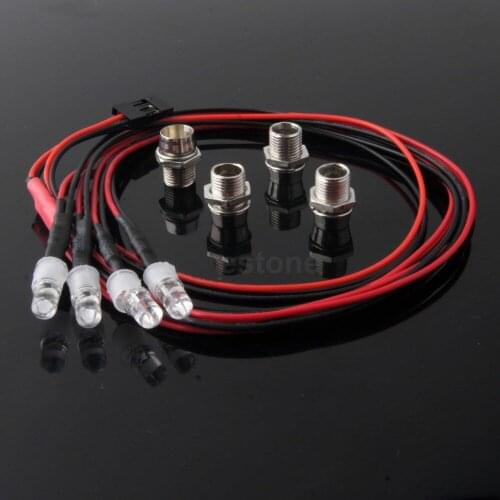 RC On-Road Model Drift Car LED Night 5mm & 3mm Headlamps Headlights Light 4pcs