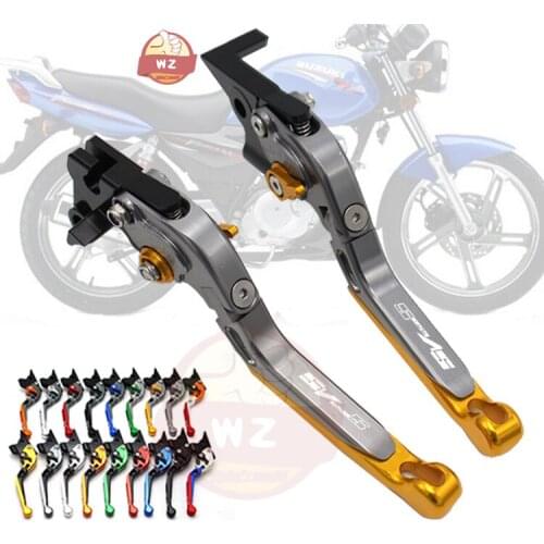 !With Logo CNC Adjustable Folding Extendable Motorcycle Brake Clutch Levers For Suzuki SV650S SV 650S 1999-2009