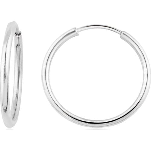 14k Hoop Earrings White (1. Model 1. Size) W4E35001