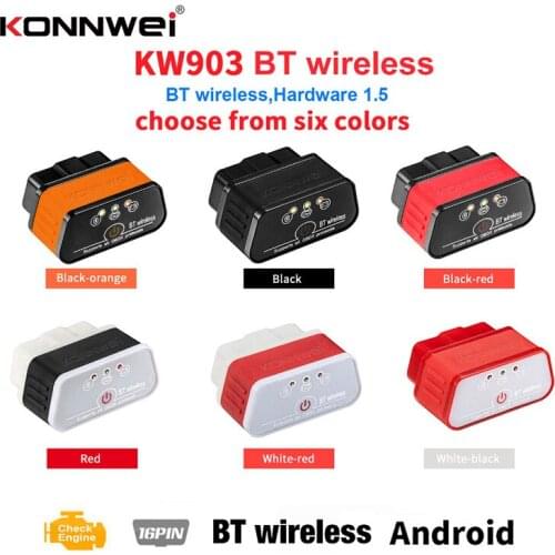 ELM327 V1.5 OBD2 Car Scanner PIC18F25K80 KONNWEI KW903 Bluetooth OBD 2 Diagnostic Tool ELM 327 Auto Scanner Code Reader